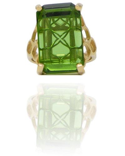 Georgina Jewelry Signature Emerald Crystal Ring - Green