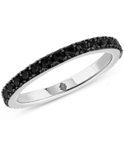 SALLY SKOUFIS Complete Ring With Made Black Diamonds In Platinum