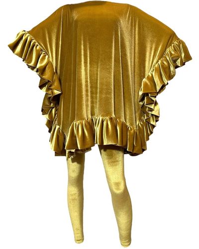 Julia Clancey Mini Ruffle Dress & leggings Set - Yellow