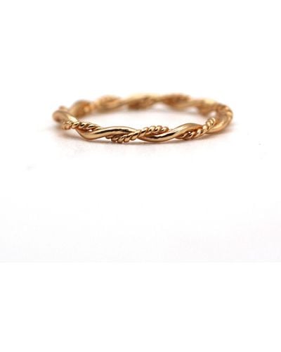VicStoneNYC Fine Jewelry Unique Thin Rope Design Ring - Metallic