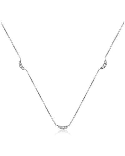 Genevieve Collection 18k Gold Moon Shape Diamond Necklace / Choker - Metallic