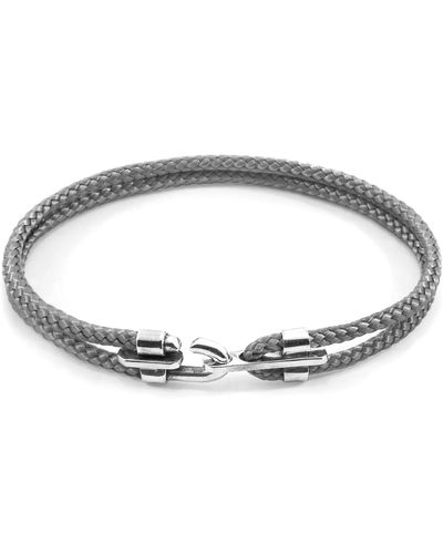 Anchor and Crew Classic Canterbury Silver & Rope Bracelet - Metallic