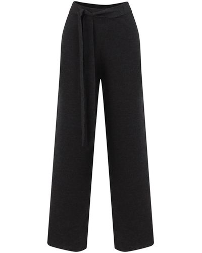 Peraluna Bell Bottom Knit Trousers - Black