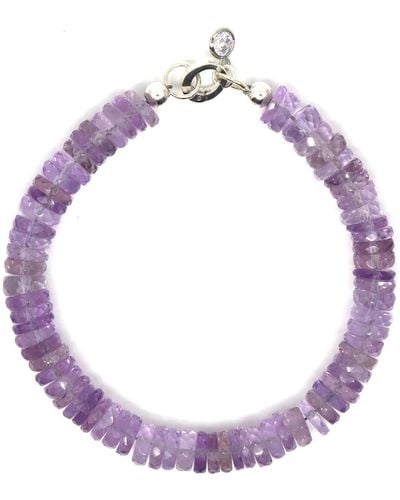 Shar Oke Light Amethyst Heishi Beaded Bracelet - Purple