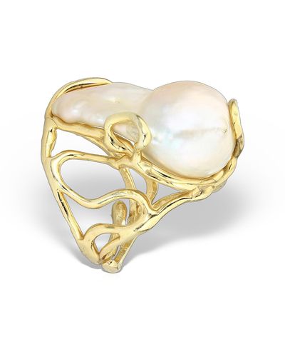 Elle Macpherson Disorder Baroque Pearl Ring, Gold Vermeil - Metallic