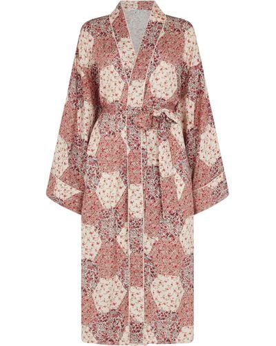 Lily and Lionel Corina Robe With Pouch Aster Patchwork Pink