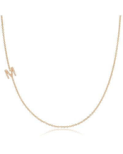 Maya Brenner 14k Gold Asymmetrical Pavé Diamond Letter Necklace - Metallic
