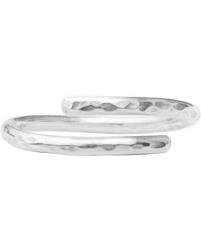 Kiri & Belle Adjustable Hammered Sterling Ring - White