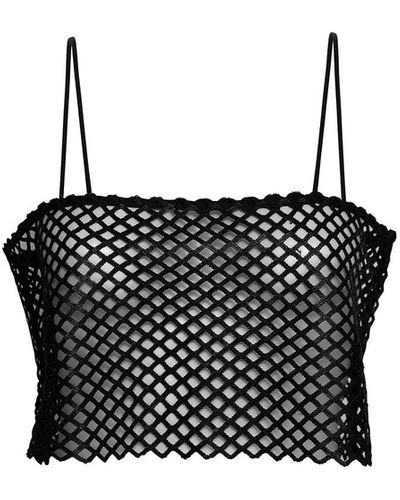 Audrey Vallens Venus Sequin Net Top - Black