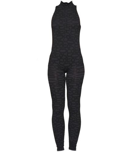 Monosuit Sleeveless Bodysuit Front Zip Eco Americana - Black