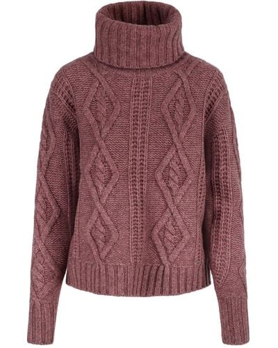 tirillm "cornelia" Chunky Cable Knitted Sweater - Purple