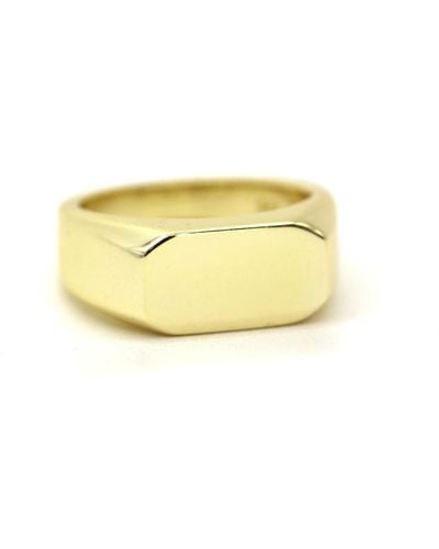 VicStoneNYC Fine Jewelry Yellow Solid Bold Signet Ring For