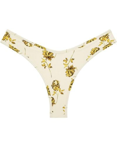 Montce Gold Filigree Added Coverage Lulu Bikini Bottom - Metallic