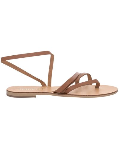 Ancientoo Leather Straps Sandals Cybele Tan - Brown