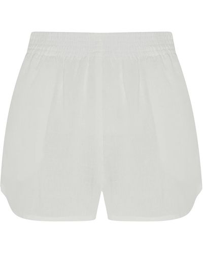 The Summer Edit Darcy Linen Short - White