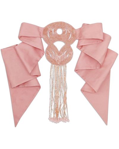 Julia Clancey Leia Rose Silk Neck Drape - Pink