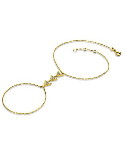 Genevieve Collection 18k Yellow Arrow Shape 2 Way Diamond Bracelet - Metallic