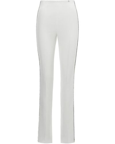 Nissa Embellished High-waisted Pants - White