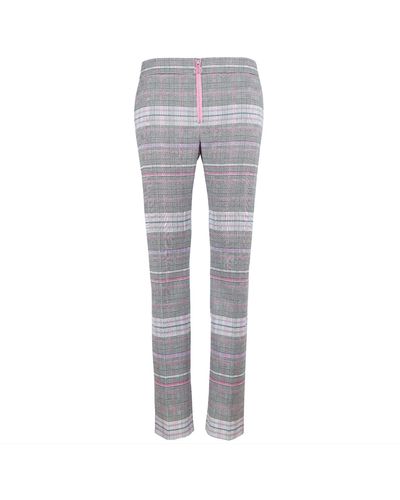 blonde gone rogue Revivify Suit Slim Trousers In Checker And Pink - Grey