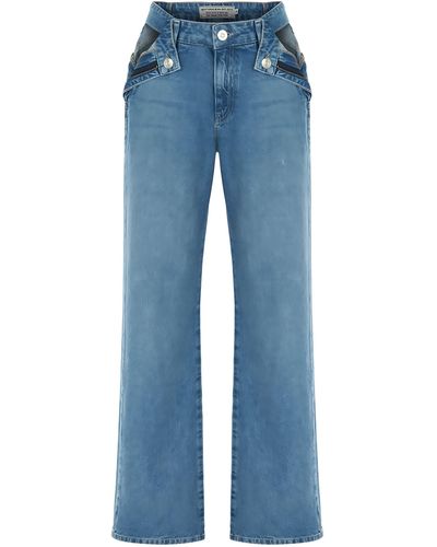 Nocturne Cut-out Detailed High Waist Jeans - Blue