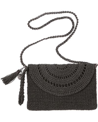 SJW BAGS LONDON Grace Hand Crochet Bag In - Black
