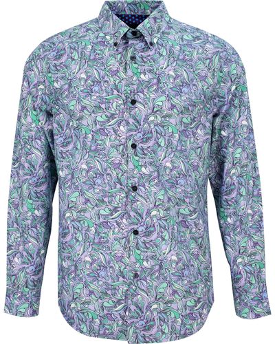 lords of harlech Mitchell Pailey Layers Shirt - Blue