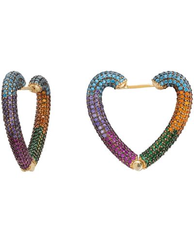 LÁTELITA London Rainbow Heart huggie Earrings - Metallic