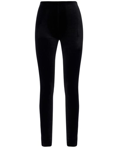 LIA ARAM High-waisted Velvet leggings - Black