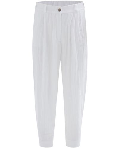 Peraluna Sandal Muslin Trouser In - White