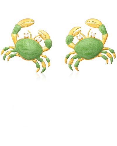 Milou Jewelry Light Crab Earrings - Green
