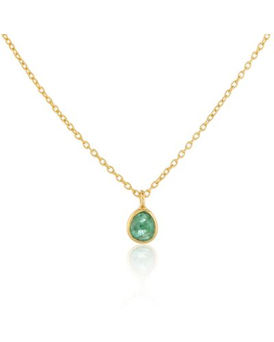 Auree Hampton Emerald & Gold Vermeil Necklace - Metallic