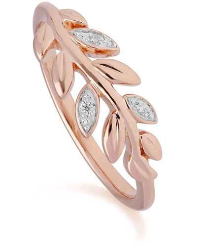 Gemondo O Leaf Diamond Ring In - Pink