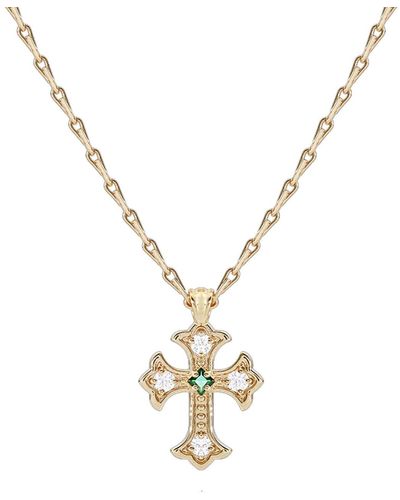 33mm Sicily Cross Pendant Necklace - Metallic