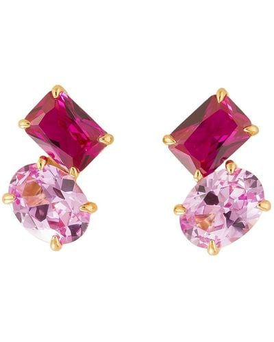 Juvetti Buchon Earrings In Pink Sapphire