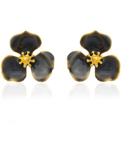 Milou Jewelry Bloom Flower Earrings - Gray