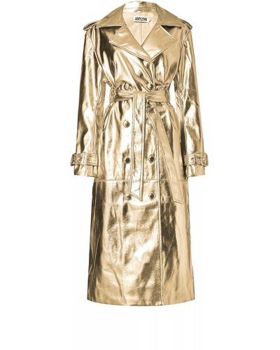 Amy Lynn Lupe Metallic Leather Trench