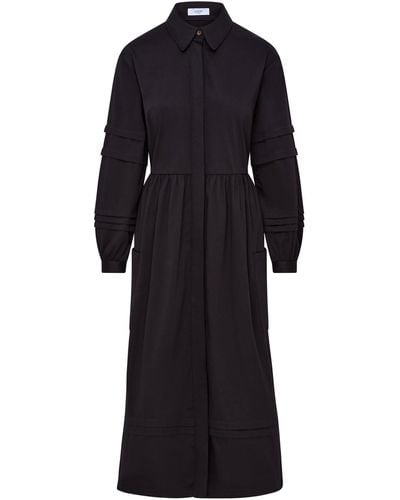 Loom London Isla Pleat Detail Shirt Dress - Black
