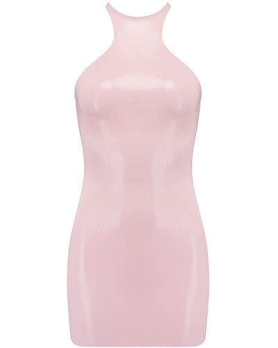 Elissa Poppy Latex Mini Dress - Pink
