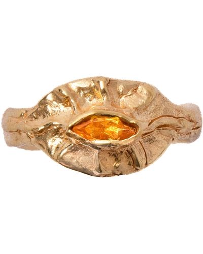 ASSUWA Eye Of Ra Citrine Ring - Metallic