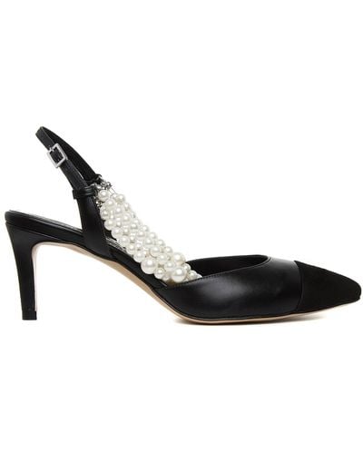 Ginissima Alice Pearl Natural Leather Shoes Low Heel - Black