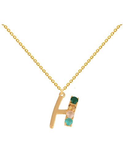 Lavani Jewels Multicolored Initial H Necklace - Metallic