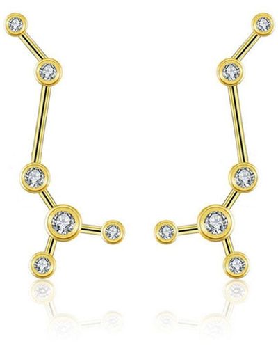 Genevieve Collection Scorpio Zodiac Constellation Earring 18k Yellow & Diamond - Metallic