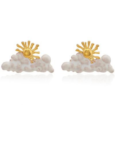 Milou Jewelry Clouds & Sun Earrings - Metallic