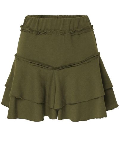 Framboise Maja Mini Skirt In Khaki - Green