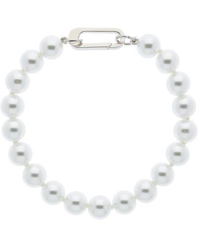 Emma Holland Jewellery Pearl & Platinum Clasp Bracelet - Metallic