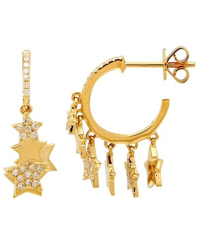 770 Fine Jewelry Everyday Star huggies Earrings - Metallic