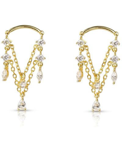 Ep Designs Diana Multi Chain Drop Earring - Metallic