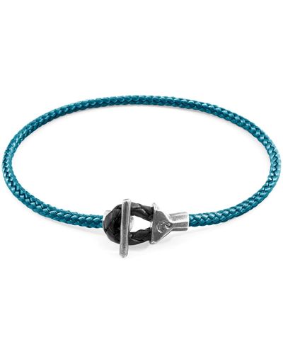 Anchor and Crew Ocean Cullen Silver & Rope Bracelet - Blue