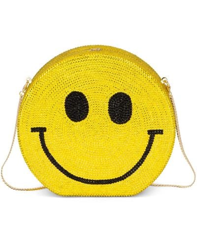 Meghan Fabulous The Happy & You Know It Rhinestone Clutch Purse - Yellow