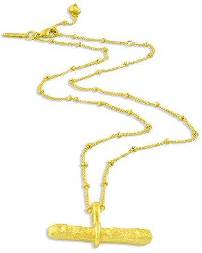 Arvino Cylindrical Bar Necklace - Yellow